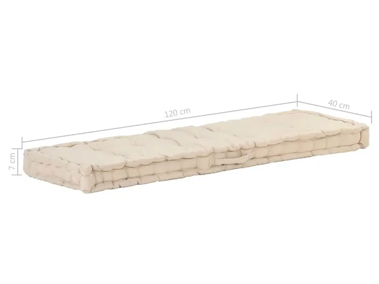 Billede 7 - Hynde til pallesofa 120x40x7 cm bomuld beige