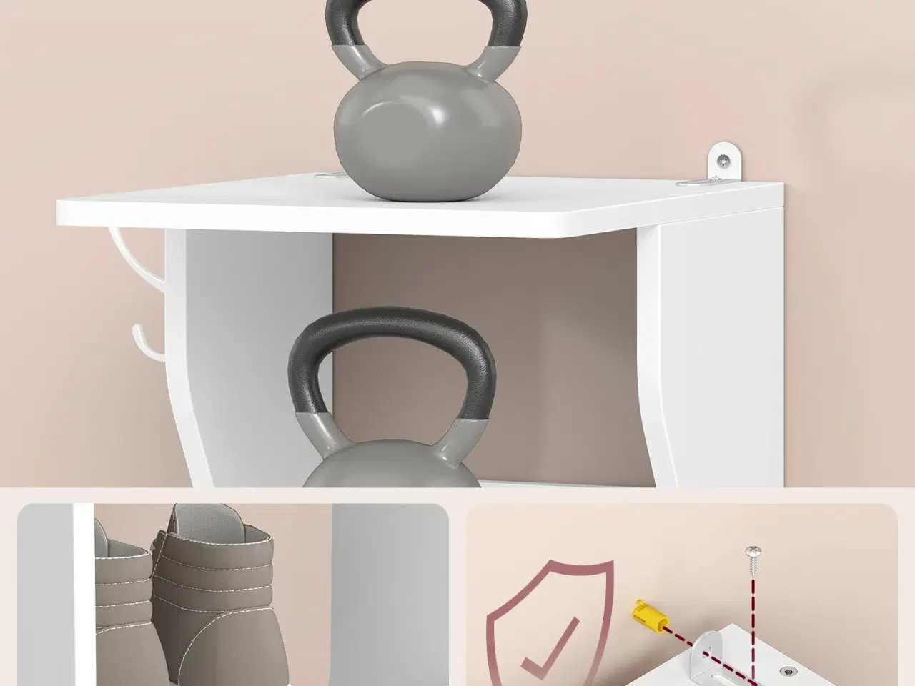 Billede 6 - Smal skoreol med 9 hylder – mat hvid, pladsbesparende skoopbevaring til entré og små rum