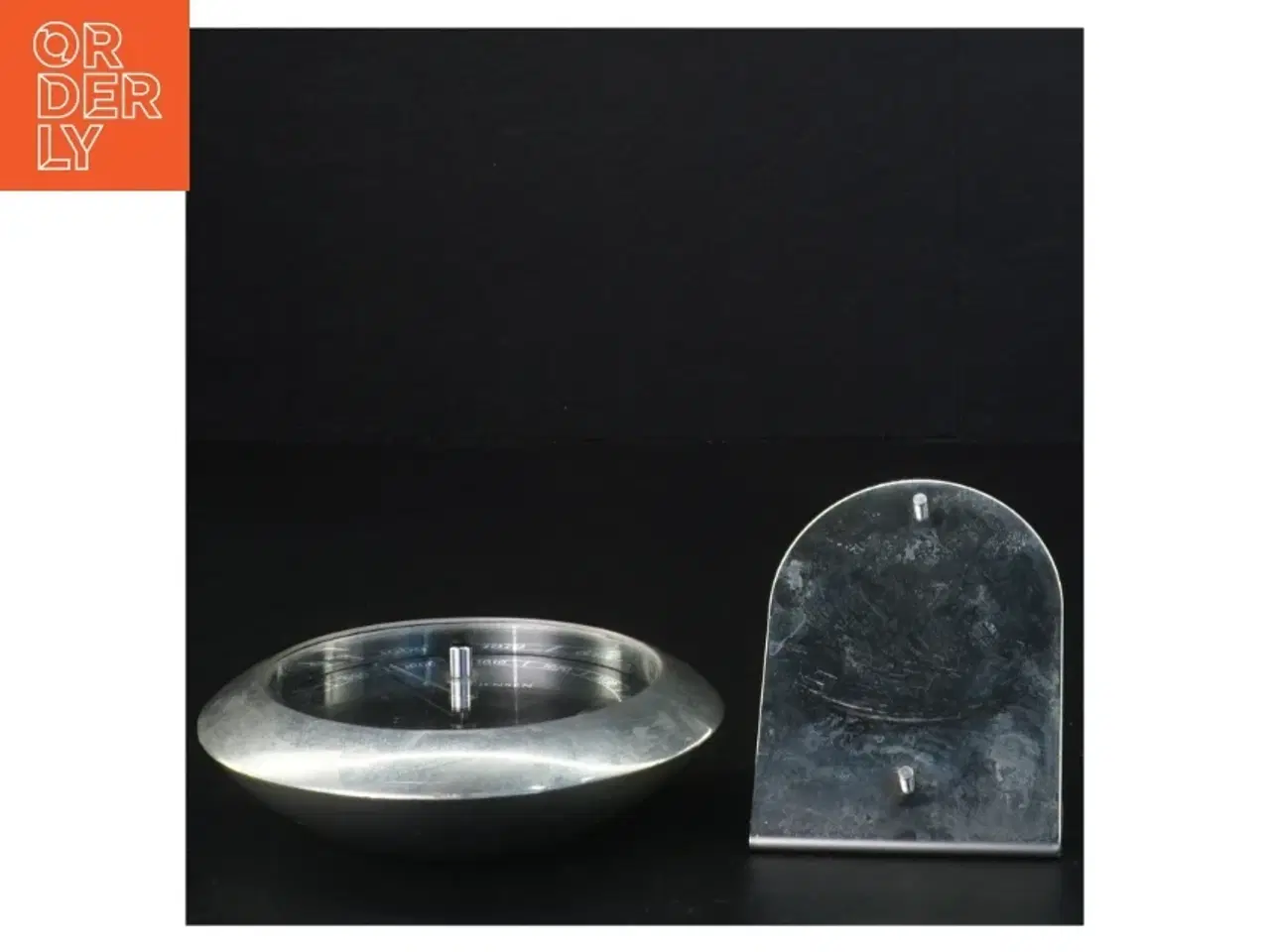 Billede 2 - Georg Jensen barometer i tin med bordholder (str. Diameter 11 cm)