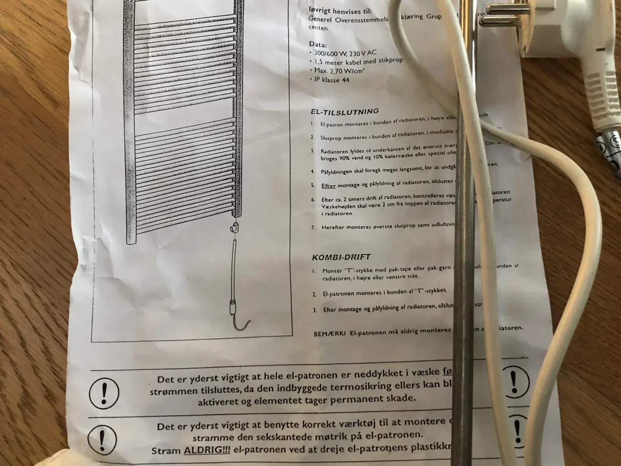 Billede 3 - El-patron til håndklædetørrer