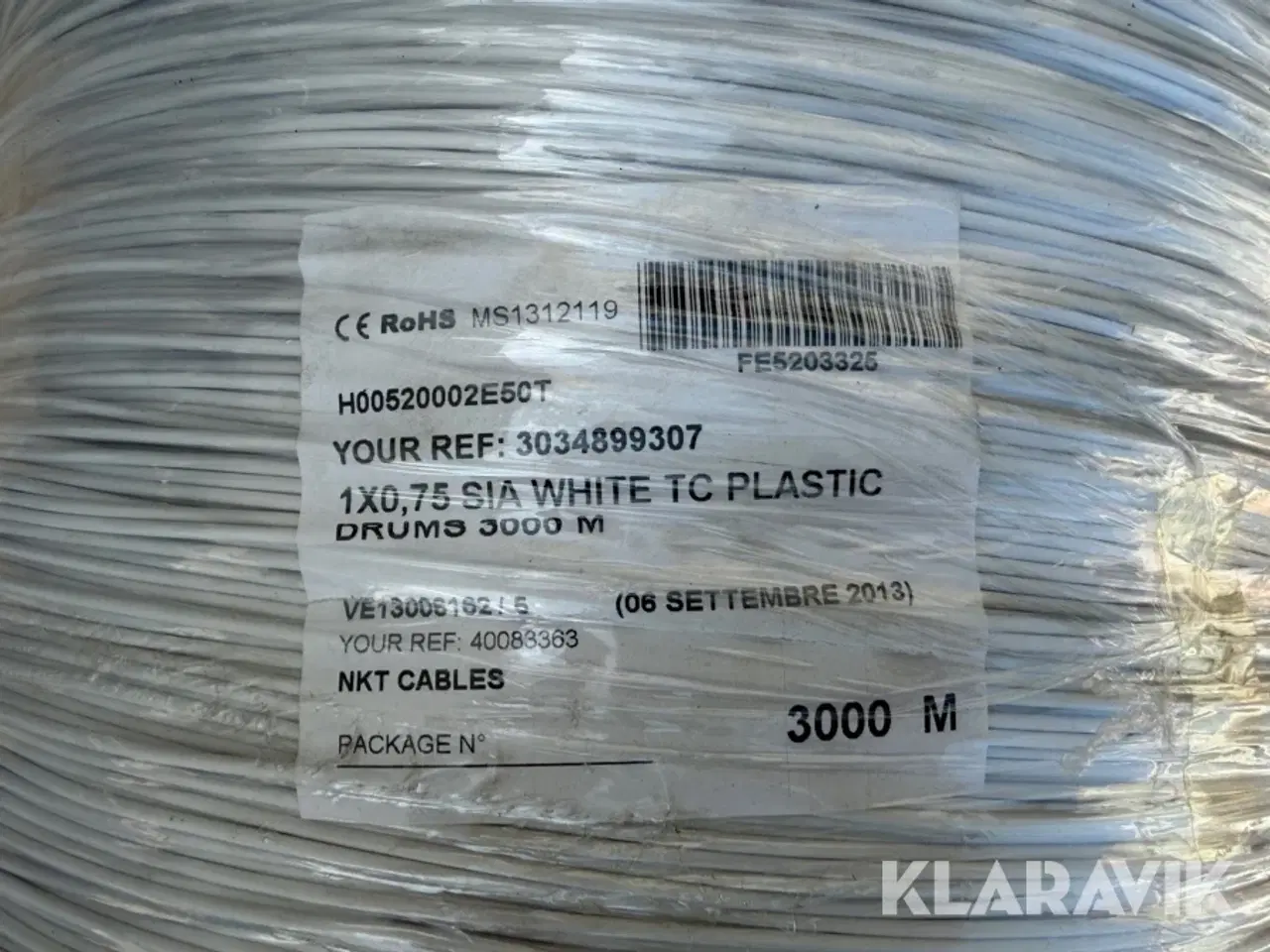 Billede 9 - Tromle med 3000 m NKT Cables - 1x0,75