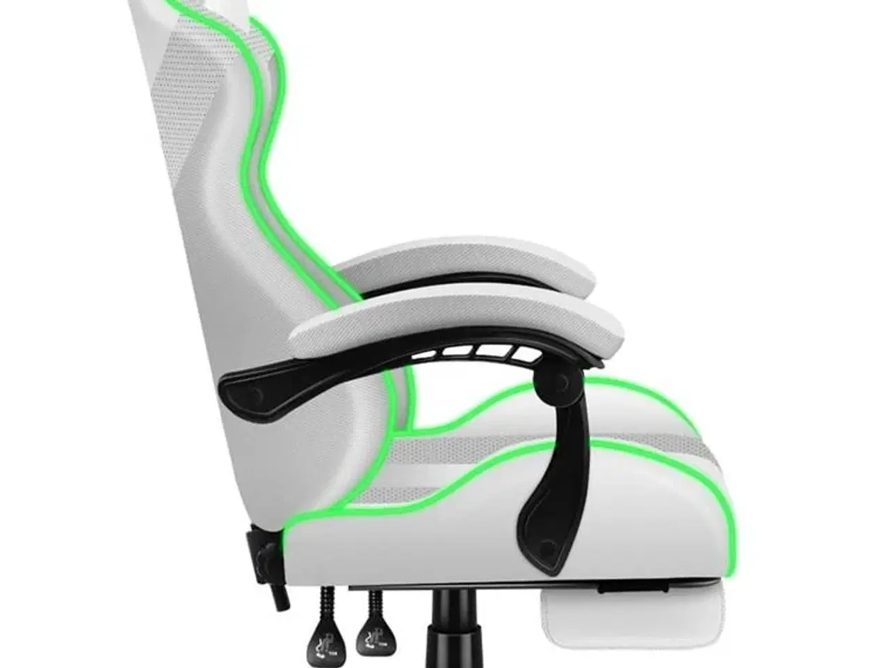 Billede 2 - Gamerstol Huzaro Force 4.7 RGB – hvid med fodstøtte
