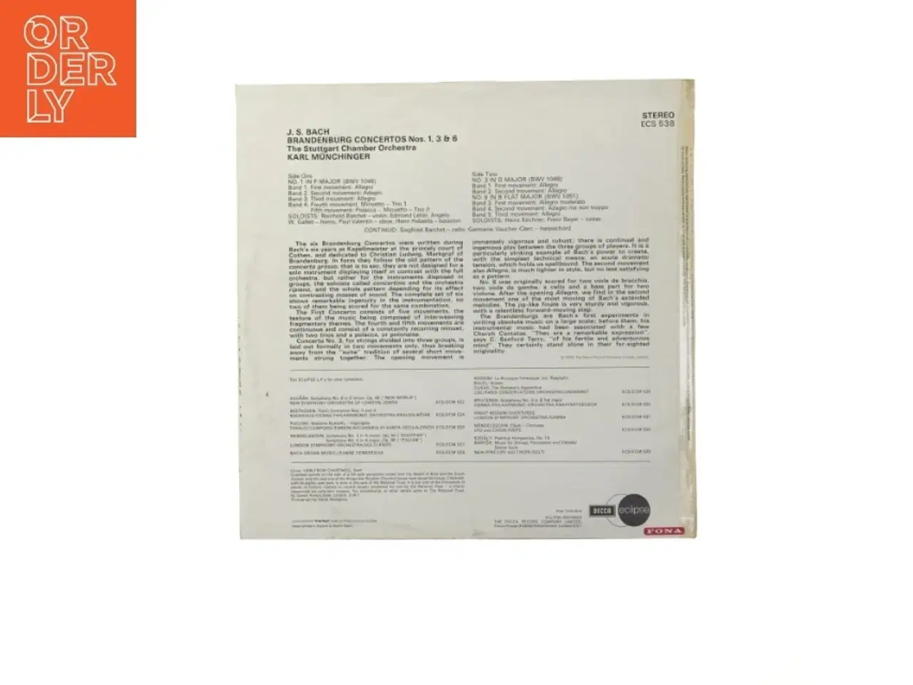 Billede 3 - J.S. Bach Brandenburg Concertos LP fra Decca