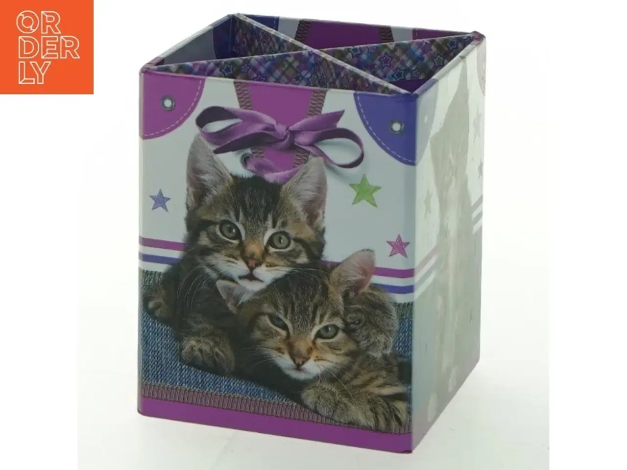 Billede 1 - Opbevaringskasse med kattemotiv (str. 10x8 cm)