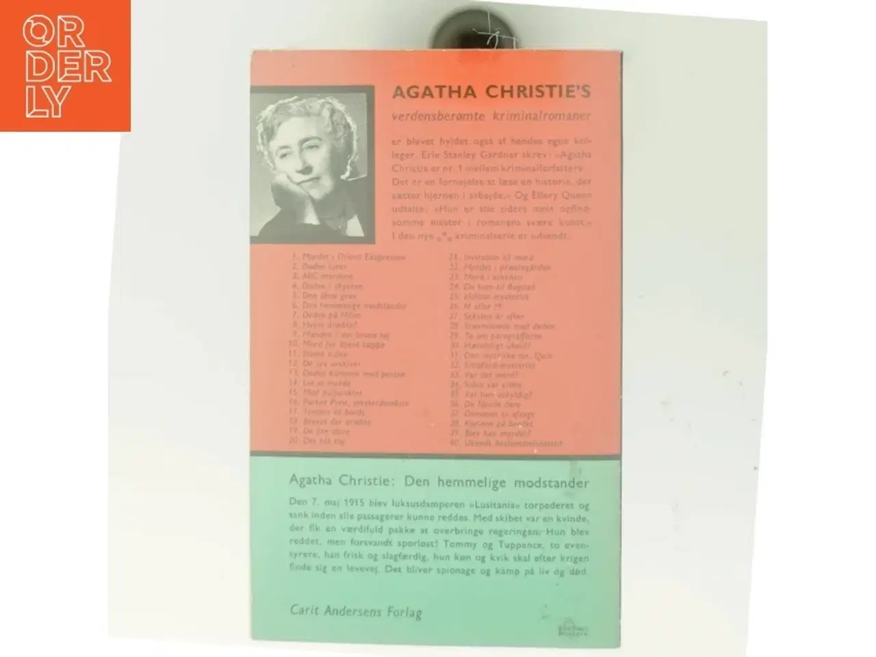 Billede 3 - Den hemmelige modstander af Agatha Christie (Bog)