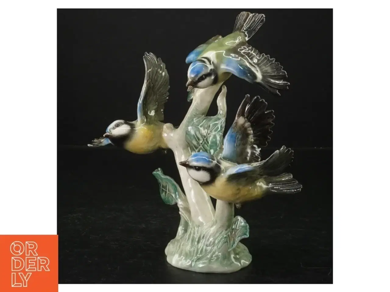 Billede 1 - Porcelænsfigur af mejser (str. H. 20 cm. b. 22 cm)