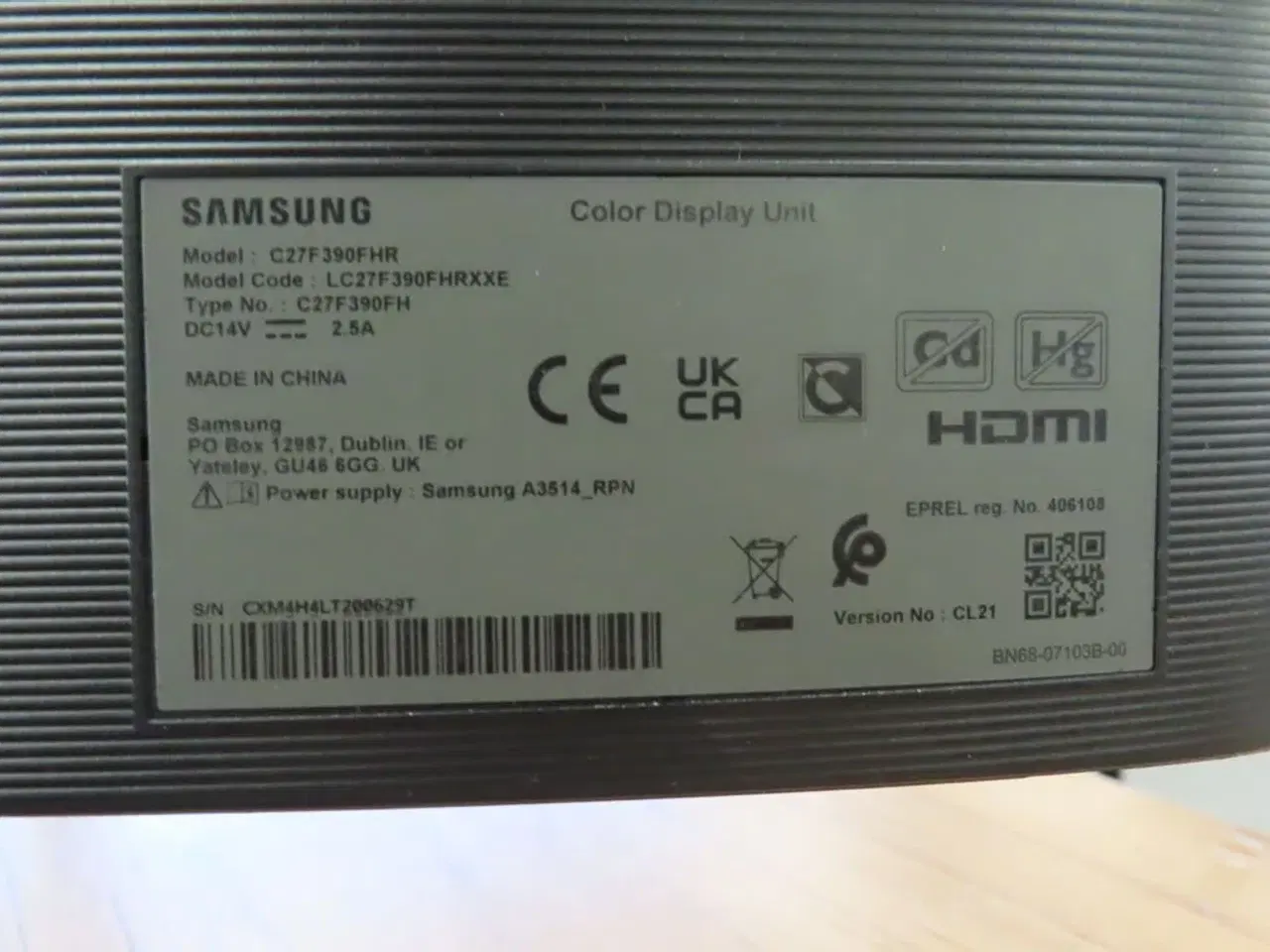 Billede 3 - 27" Computerskærm SAMSUNG C27F390FHR