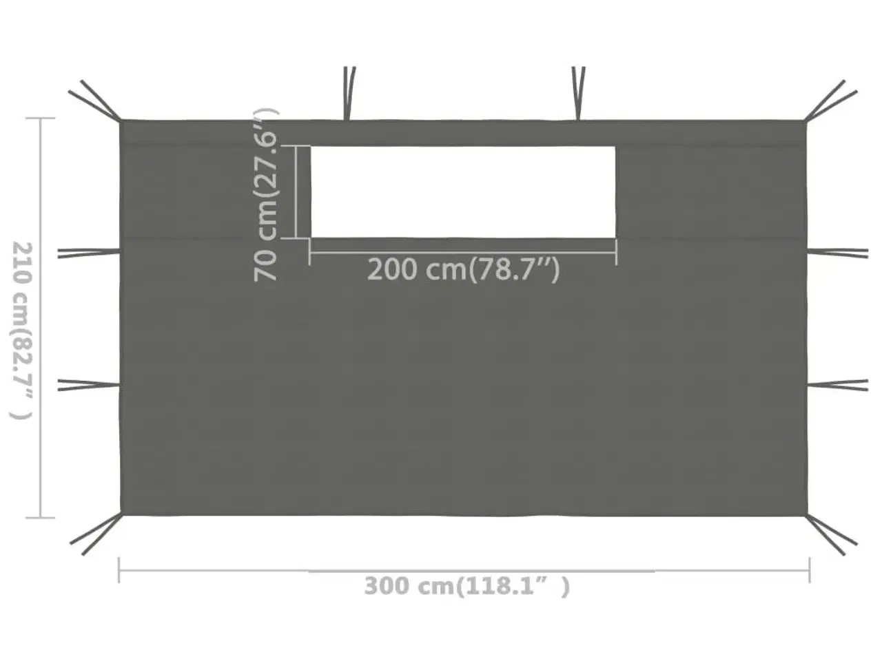 Billede 6 - Pavillonvægge med vinduer 2 stk. antracitgrå