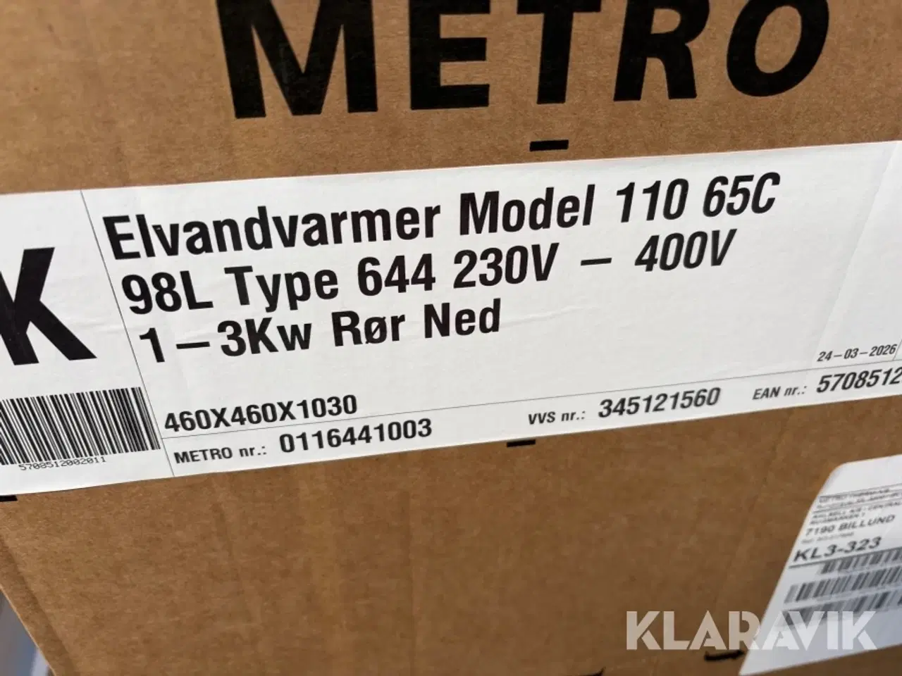 Billede 5 - El-vandvarmere Metro Therm Type 644 5-65gr 110L - 2 styk