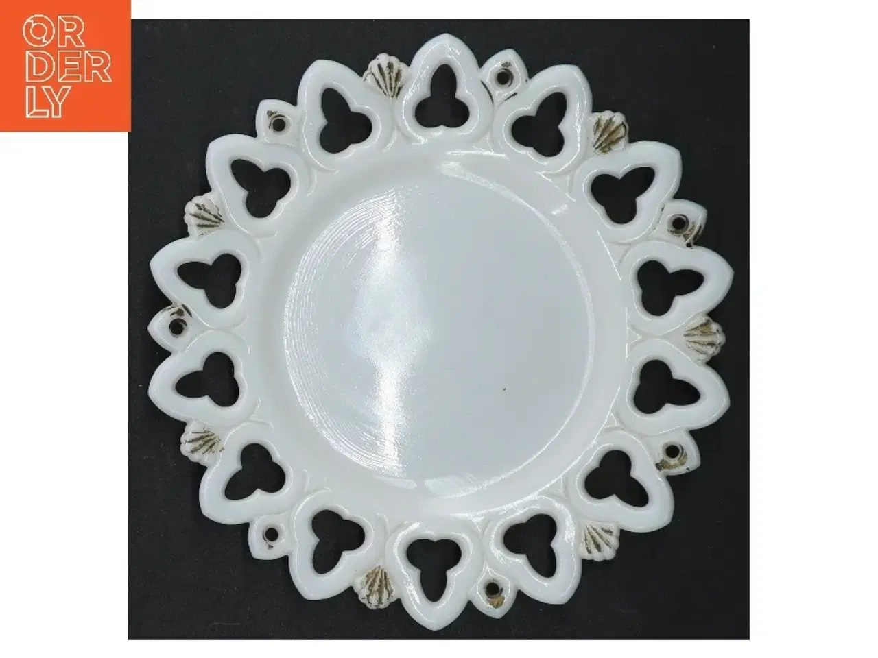 Billede 1 - Hvid porcelænsfad med blonder