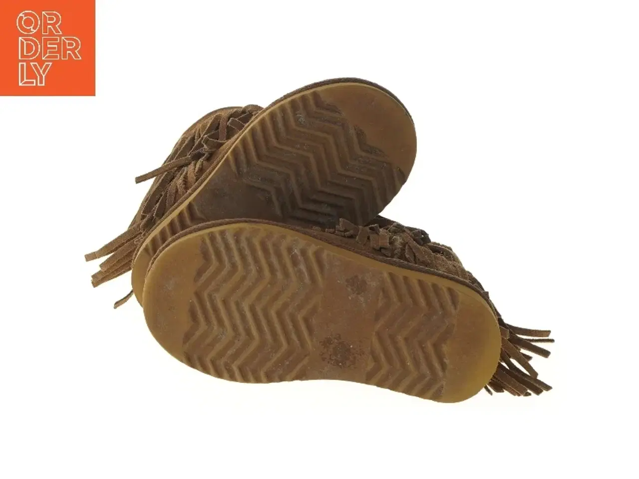 Billede 5 - Brune ruskind-støvler fra Molo med frynser (str. 27-28 )