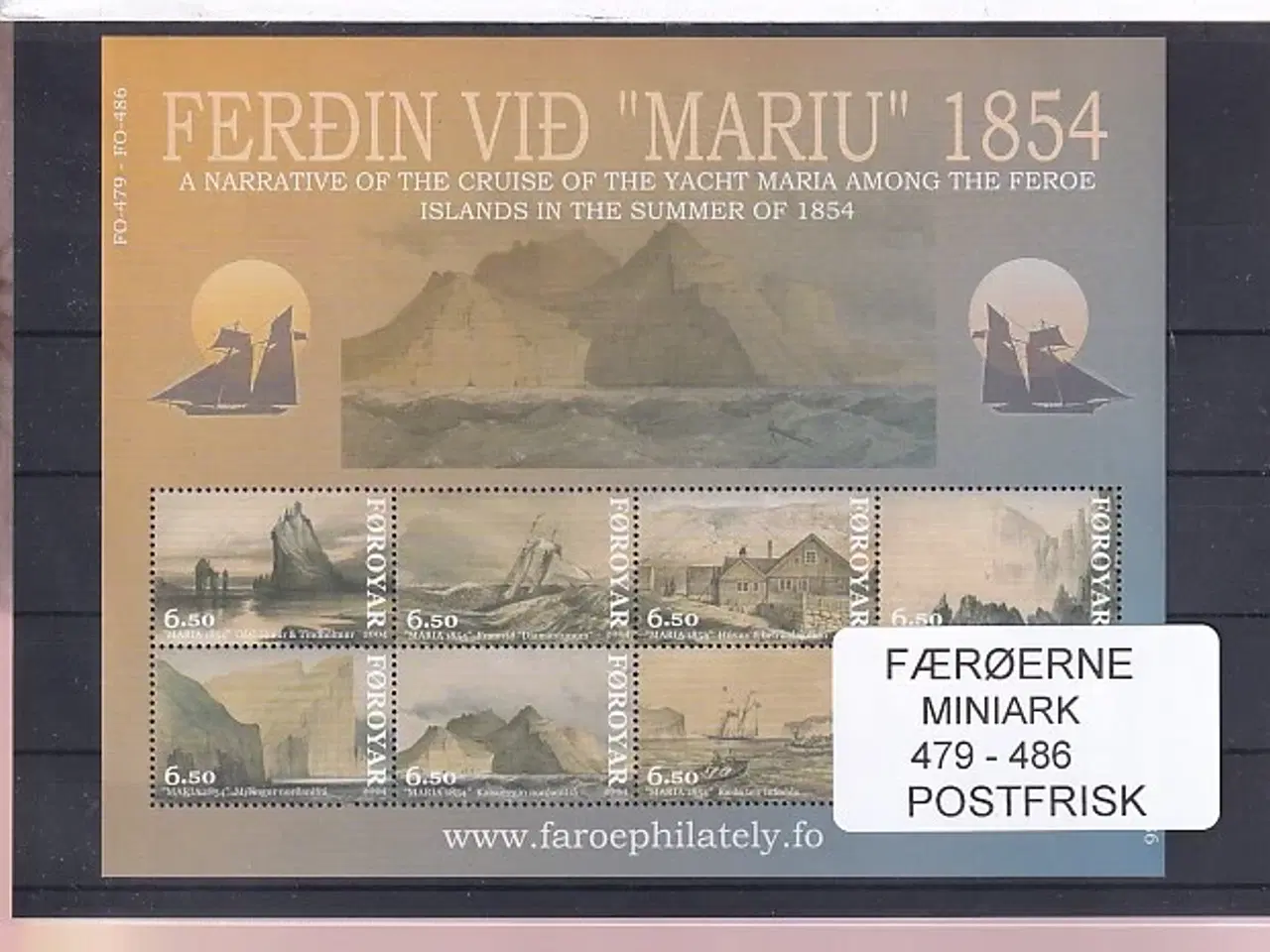 Billede 1 - Færøerne - 1 Miniark 479 - 486 - Postfrisk