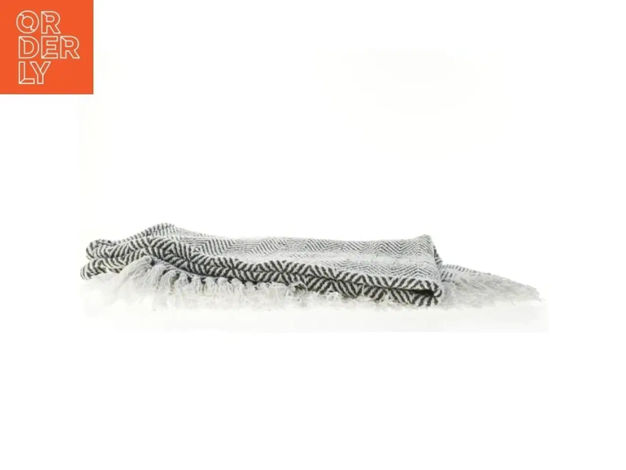 Billede 4 - Stribet tæppe med frynser fra Netto (str. 128 x 113 cm)