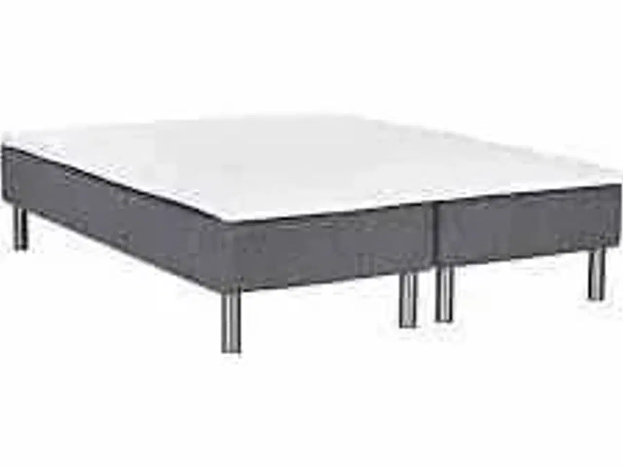 Billede 1 - Nordisk Fjer Boxseng med topmadras og stålben 160x200 cm