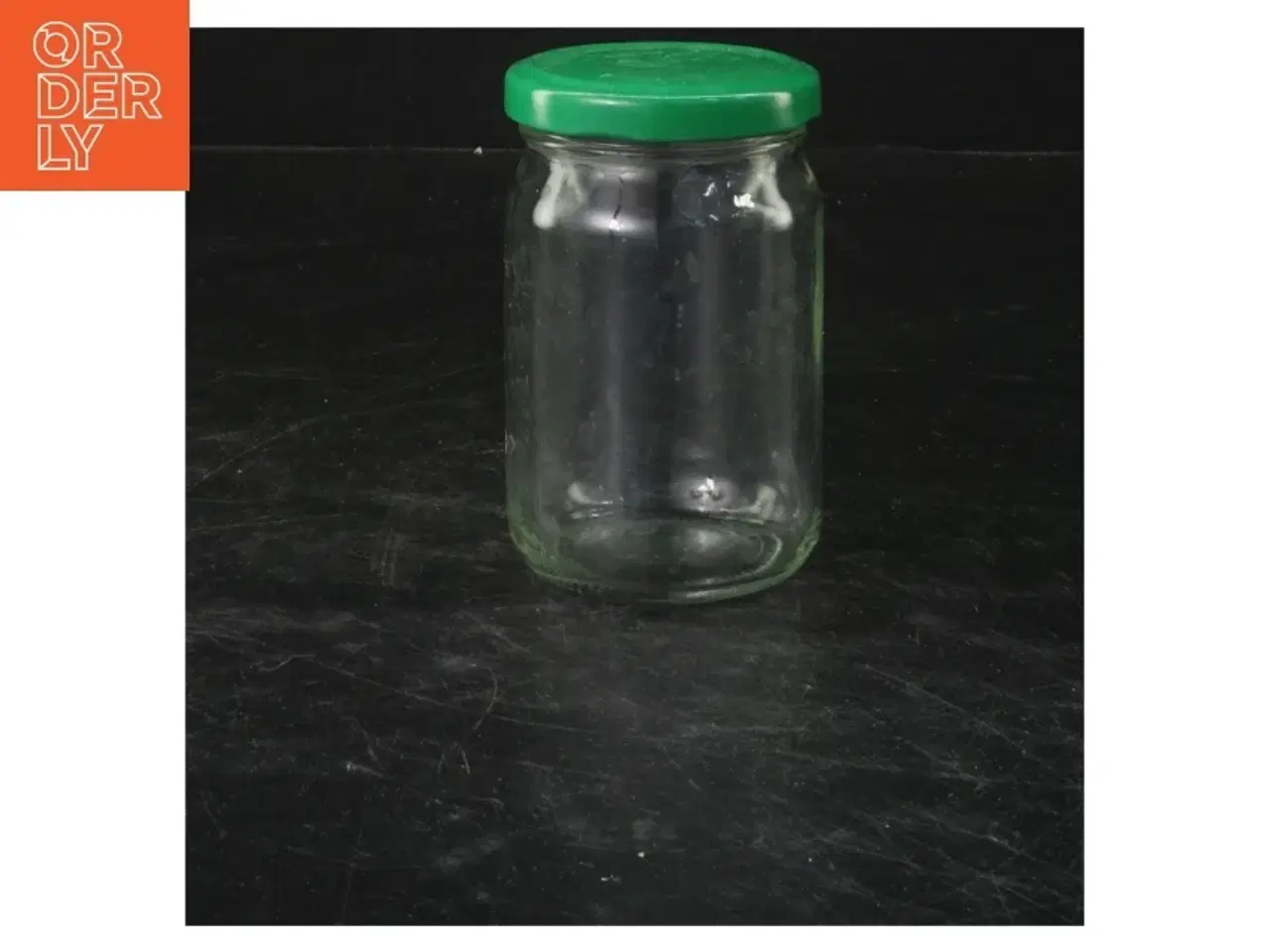 Billede 1 - Glasbeholder med grøn låg (str. 10x6 cm)