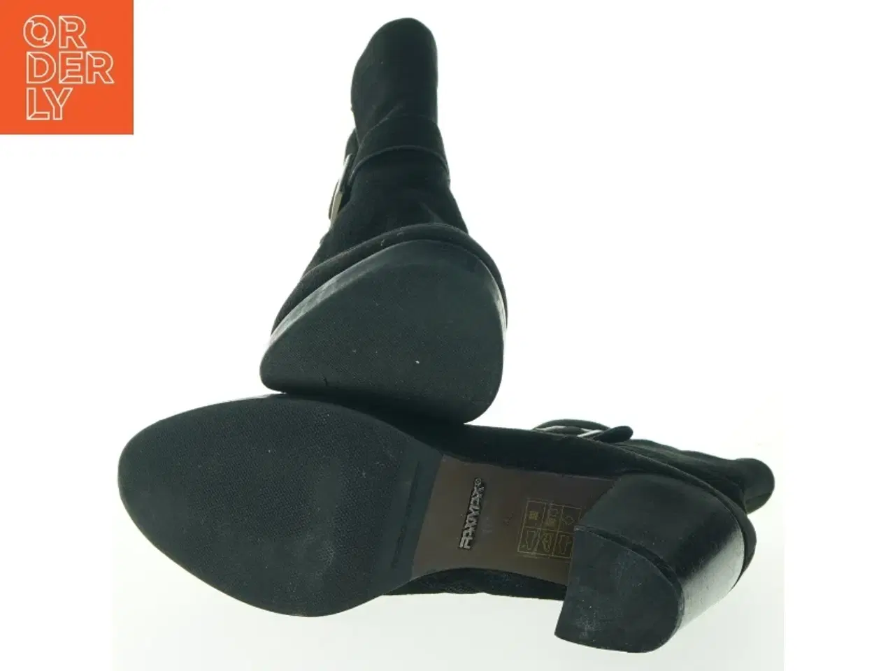 Billede 5 - Stilfulde sorte støvler med blokhæl og spænde – str. 40