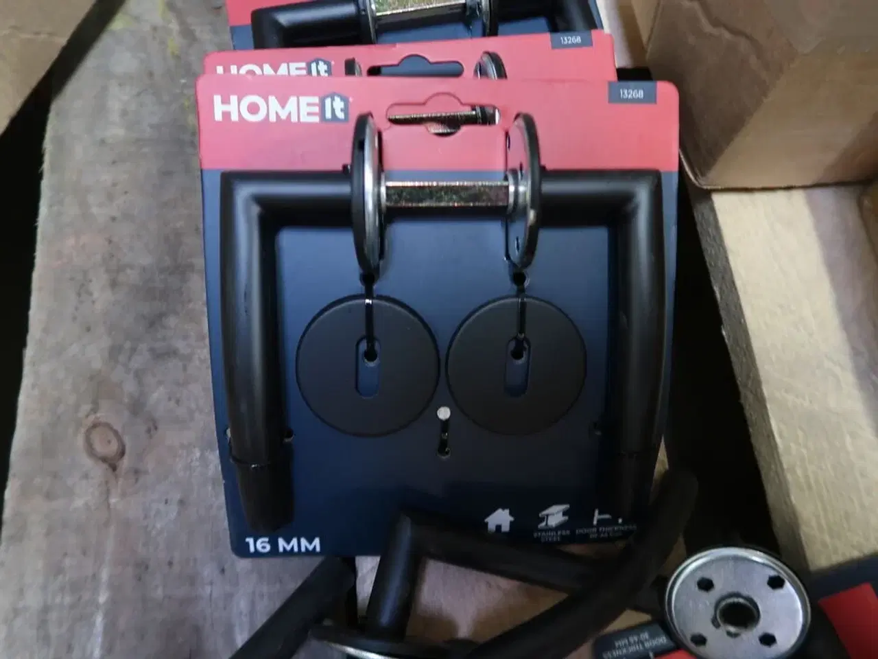 Billede 3 - 5 pk. Home-it dørgreb med B-greb 16 mm matsort