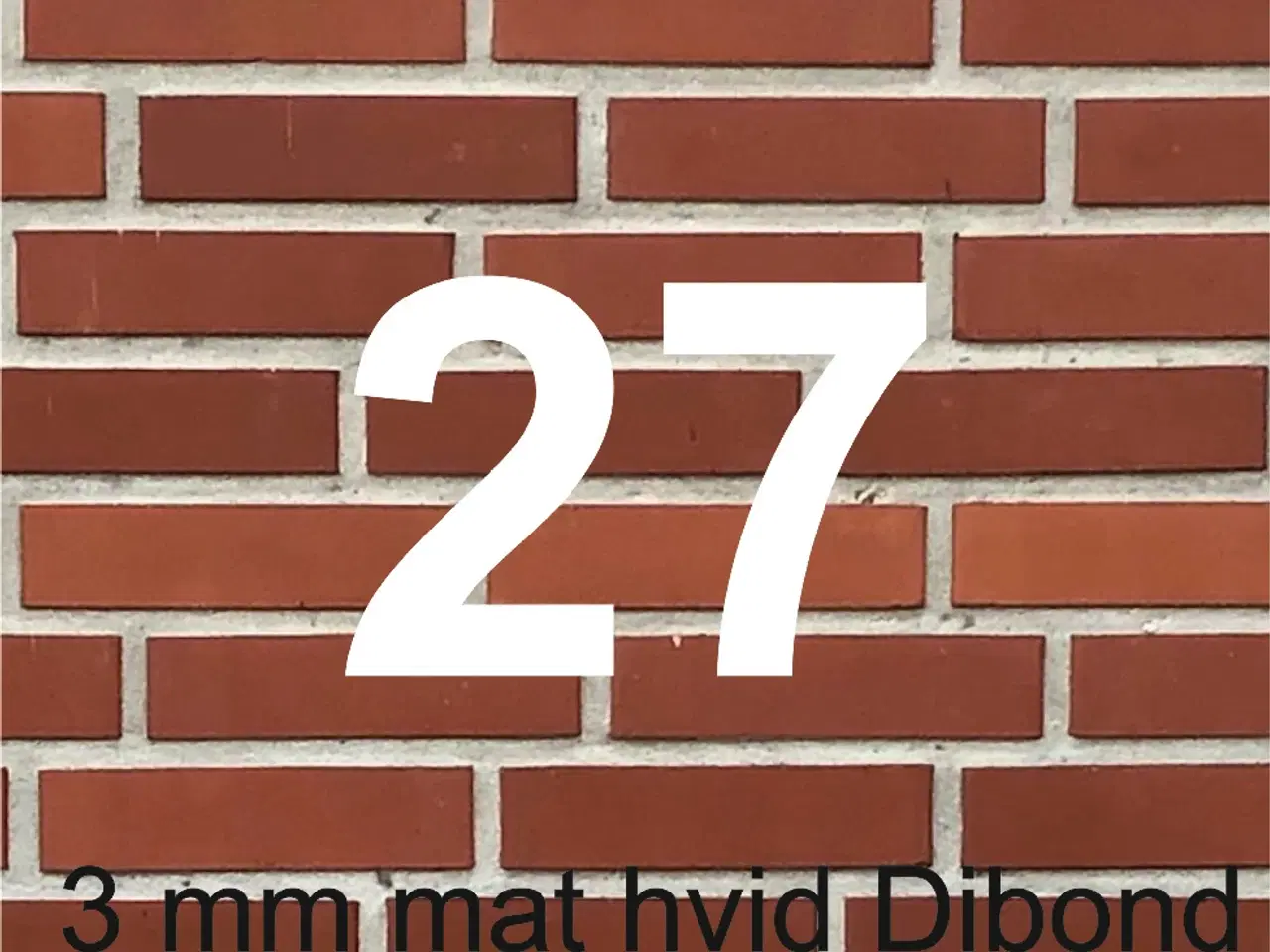 Billede 2 - Husnummer i 3mm mat sort Højde 20 cm Dibond