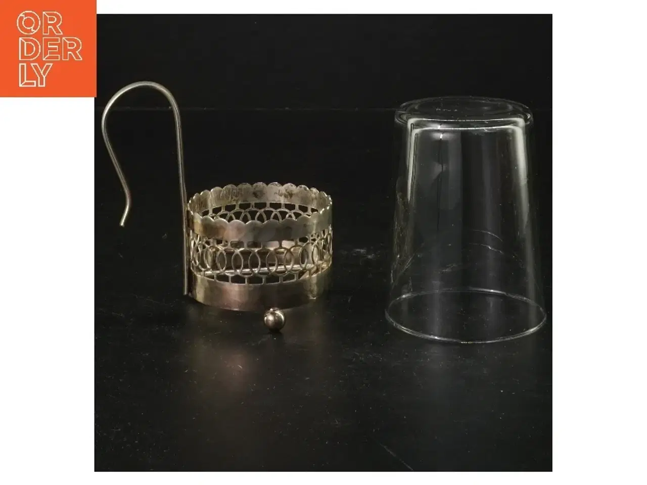 Billede 2 - Sæt af 5 glas med metalholder fra Duralex (str. Ø 6,5x9 cm)