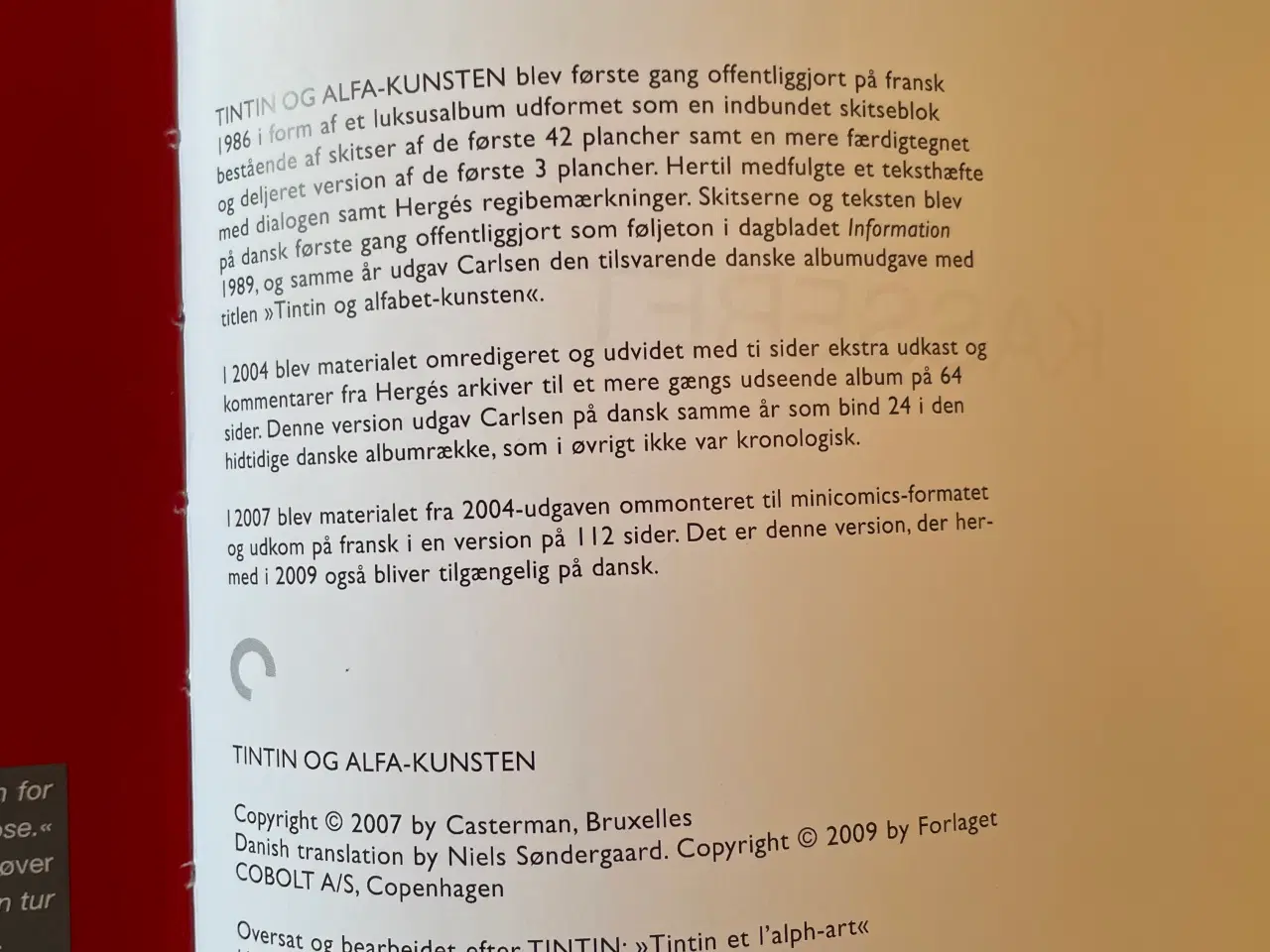 Billede 3 - Hergé Tintin Alfa-kunsten minicomics