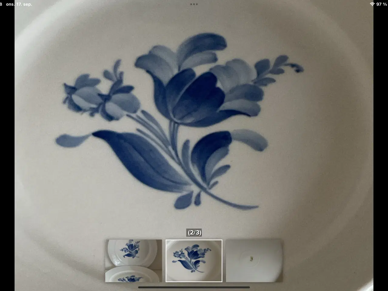 Billede 2 - Fattigmands blå blomst tallerkener 