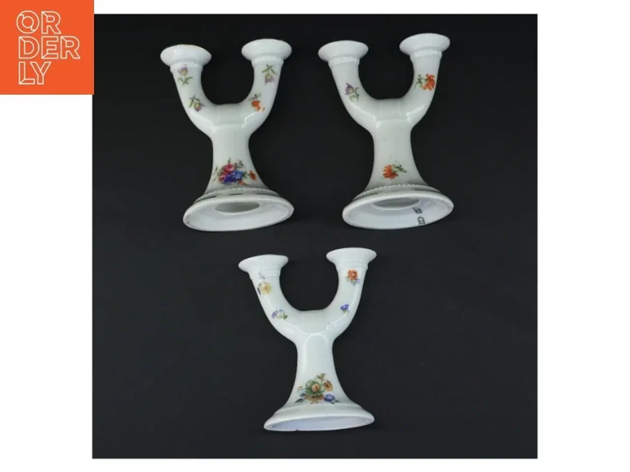Billede 4 - Porcelænslysestager (str. 12 x 9,5 x 8 cm)
