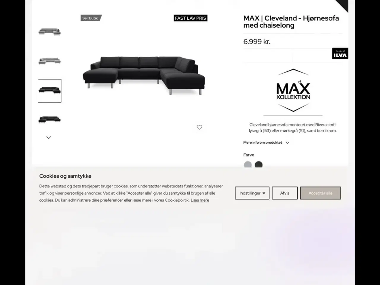 Billede 1 - En smuk sort læder sofa , aldtig været,  brugt 