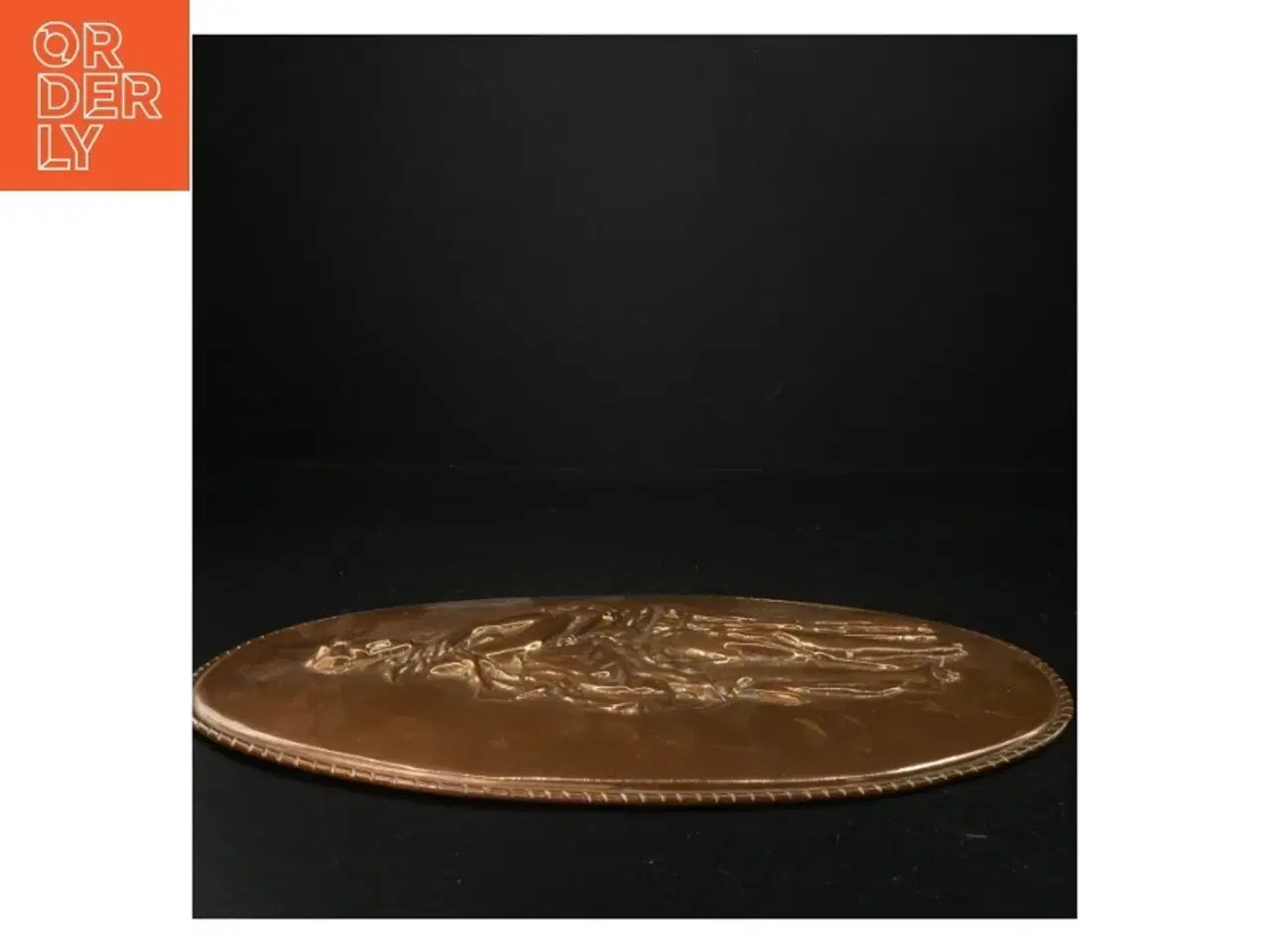 Billede 2 - Kobberrelief med kvindefigur (str. 37 x 23 cm. hul)