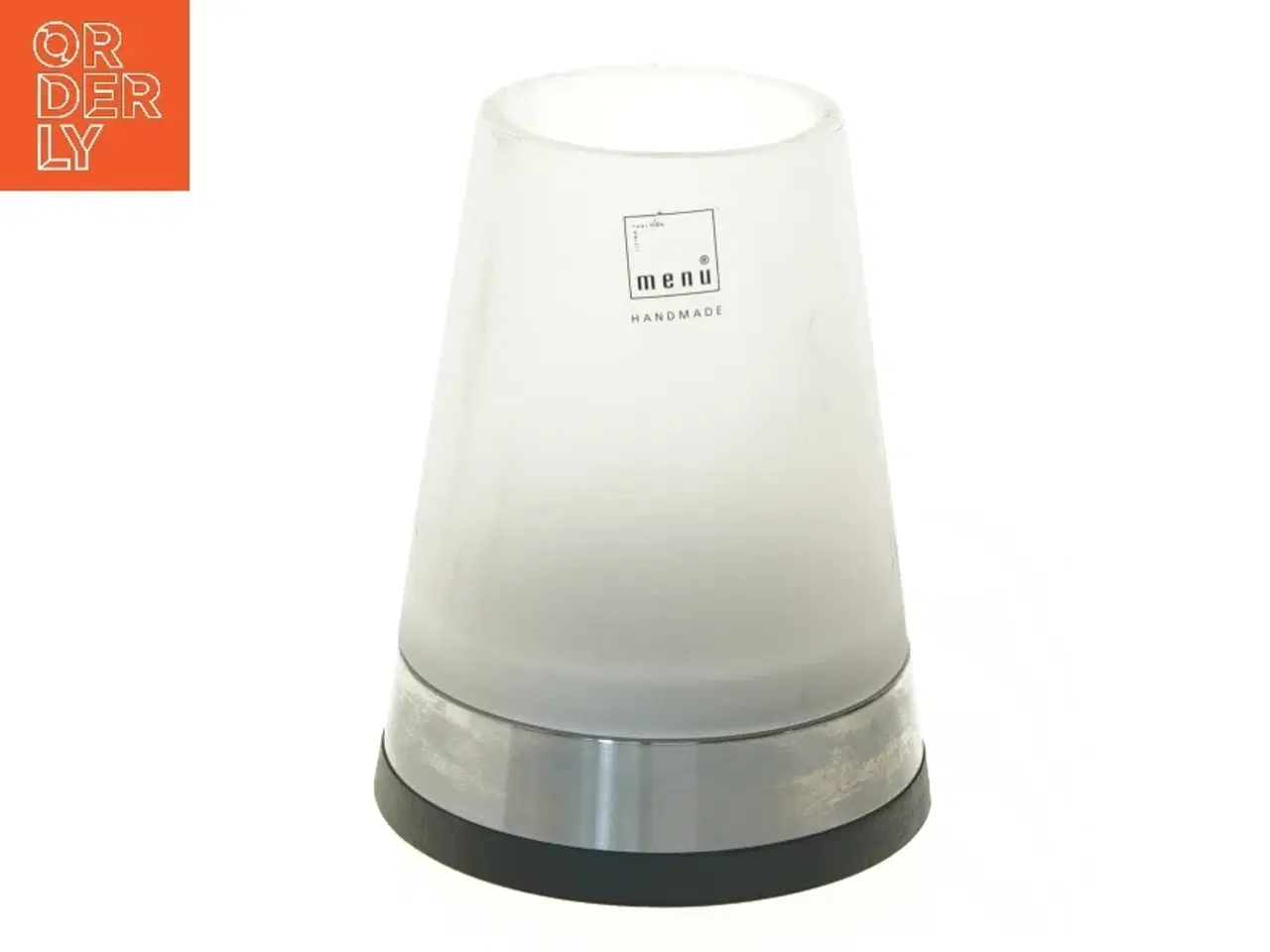 Billede 1 - Frostet glas lysestage fra Menu (str. 10,5x13 cm)