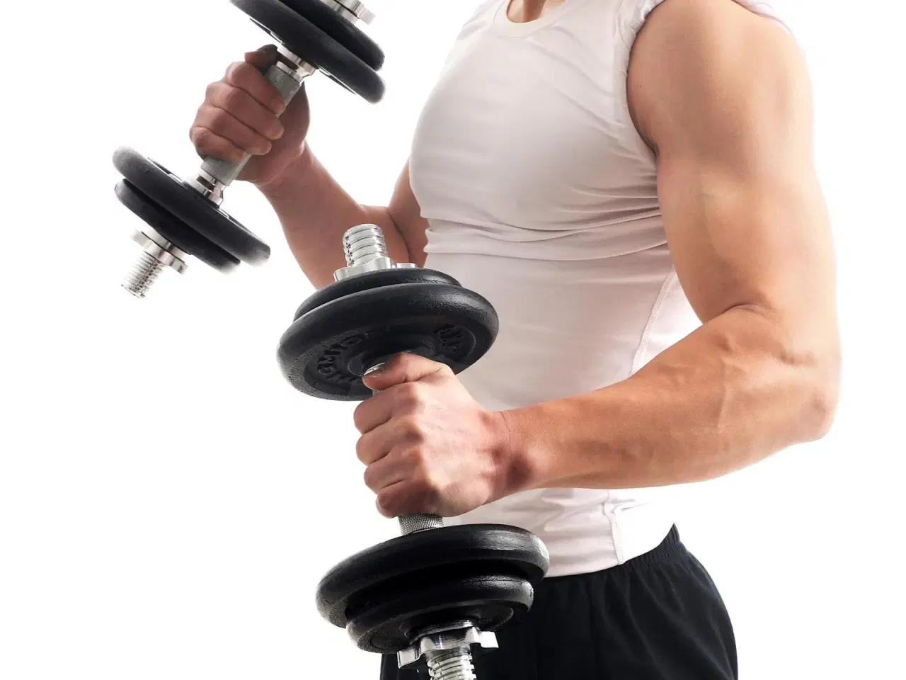 Billede 3 - Håndvægte sæt 2-i-1 – SONGMICS justerbare 2 x 10 kg med ekstra vægtstang, støbejern, sort