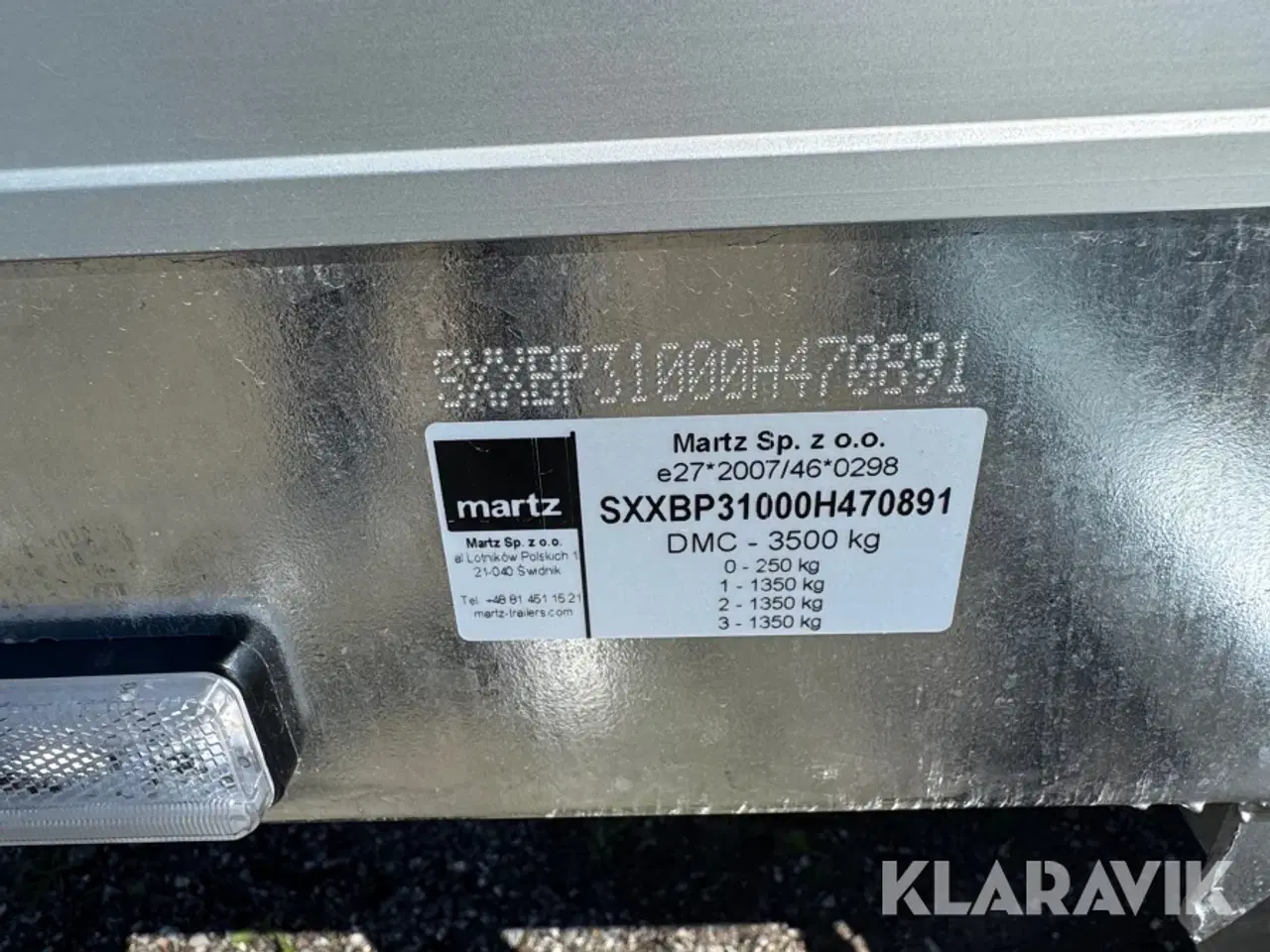 Billede 7 - Tip trailer Martz GT UNIVERSAL 500/3 S 3,5T DMC 3500