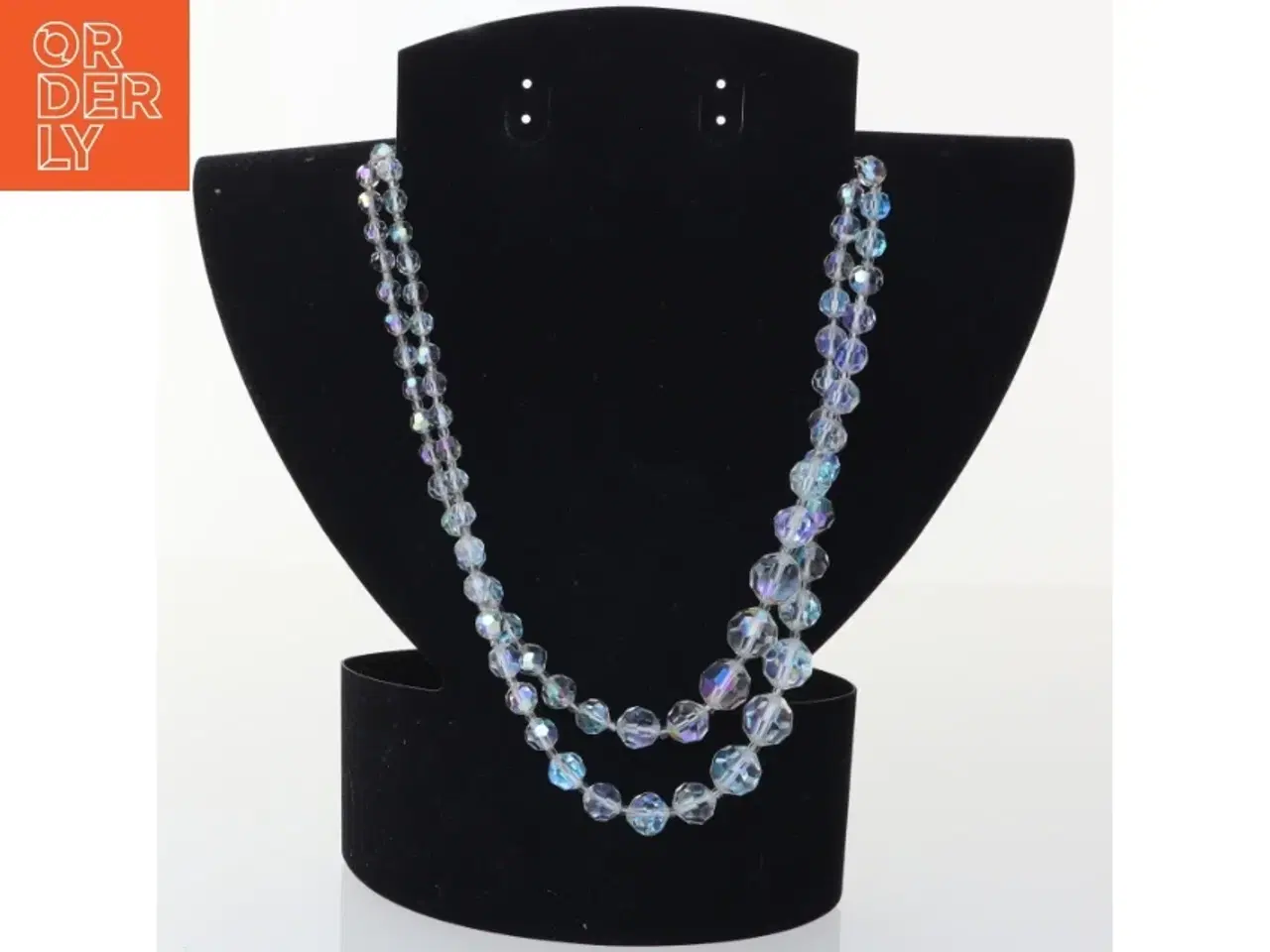 Billede 1 - Dobbeltradet krystalhalskæde (str. 46 cm)