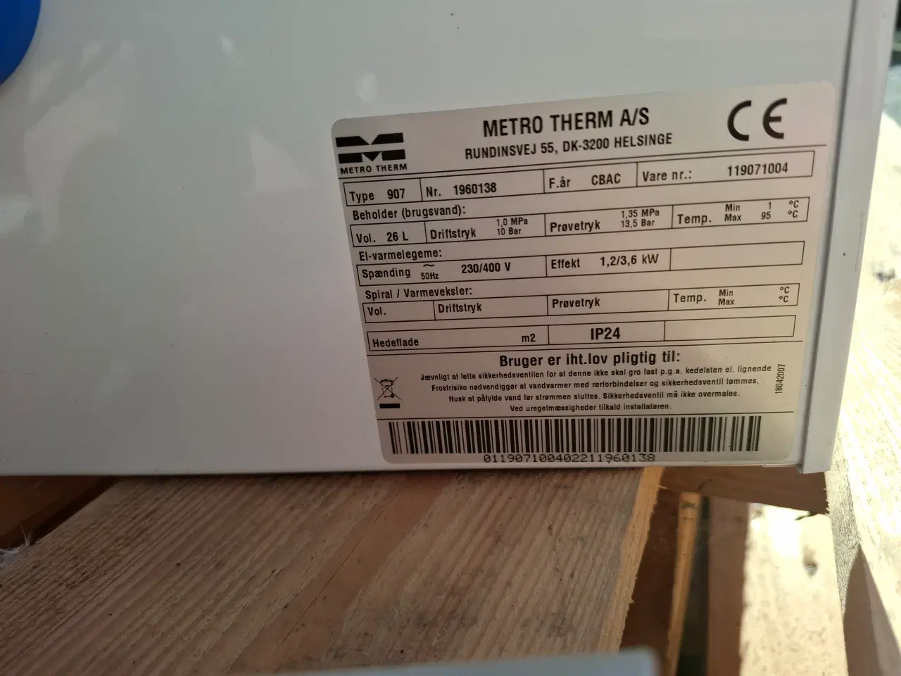 Billede 2 - Metro therm vandvarmer