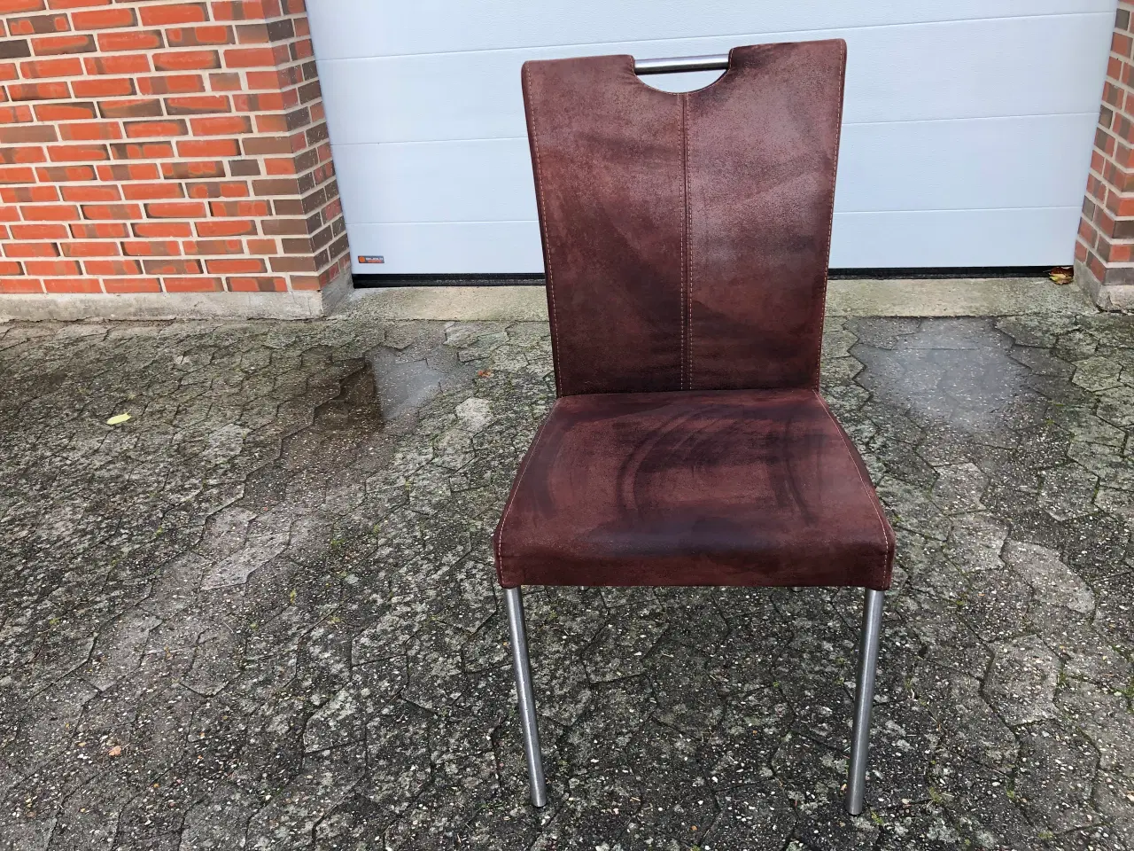 Billede 2 - Spisebord stole i cognac farvet stof