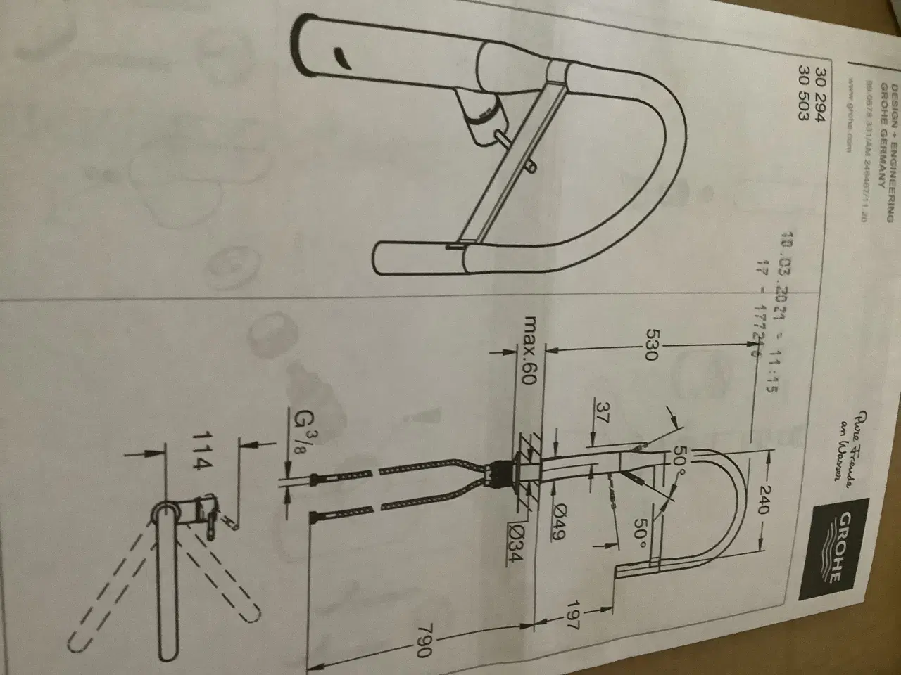 Billede 3 - Køkken vandhane Grohe Essence New nr 302994DLO 