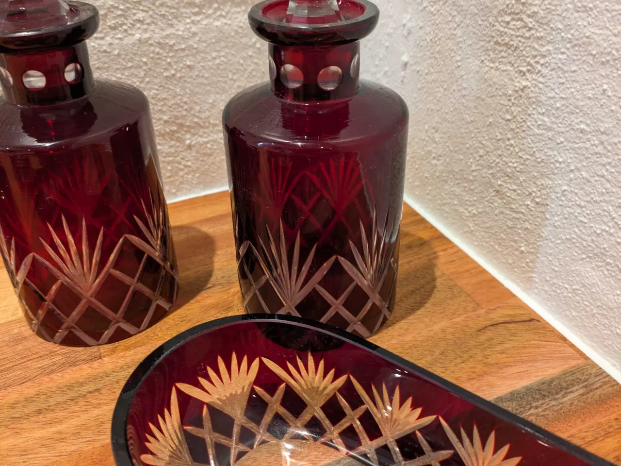 Billede 2 - Antik Eau de toilette sæt i Bøhmisk krystalglas,