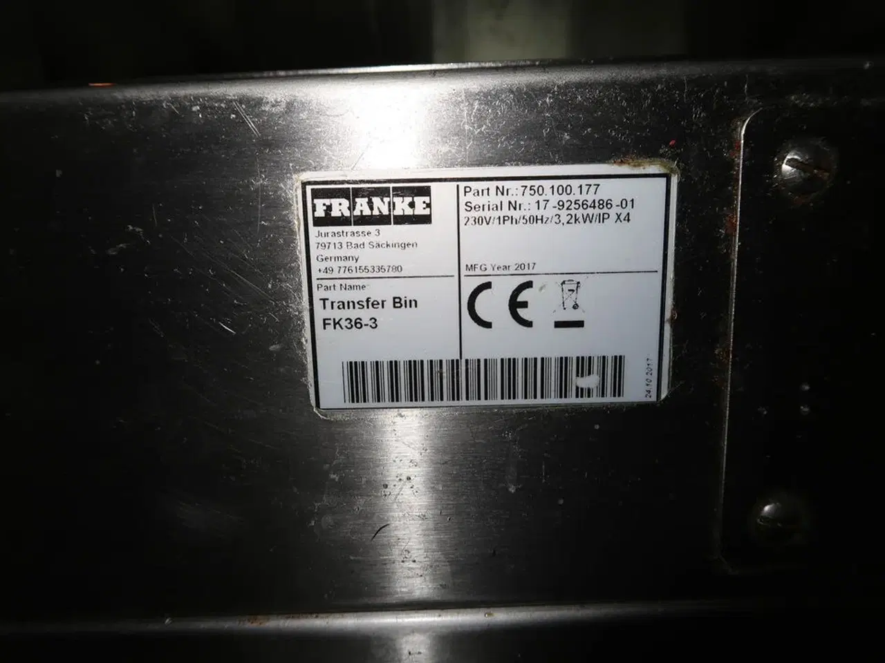 Billede 6 - Transferbin FRANKE FK36-3