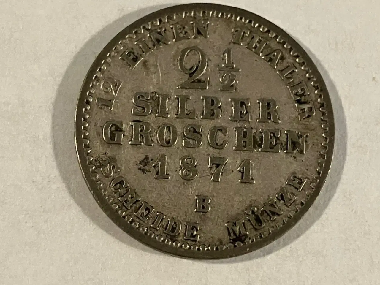 Billede 1 - 2 1/2 Silber Groschen 1871 B