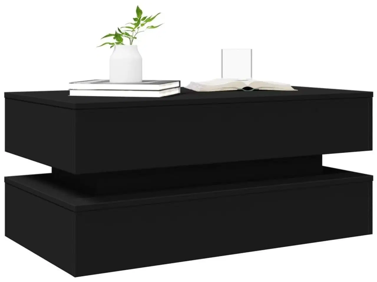 Billede 6 - Sofabord med LED-lys 90x50x40 cm sort