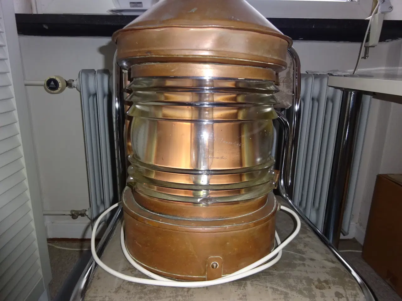 Billede 2 - Skibslanterne med stor Glasindsats