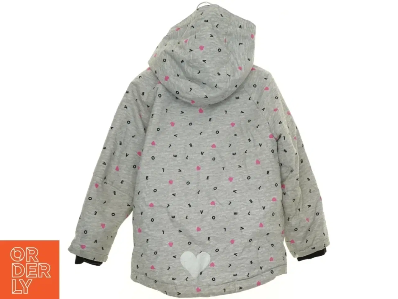 Billede 2 - Hætte jakke med hjerter og LOVE fra H&M (str. 122 cm)