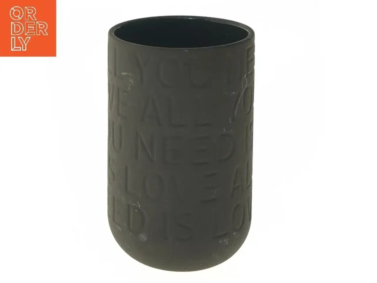 Billede 1 - Sort keramikvase fra Kähler (str. Ø 10 cm længde 17 cm)