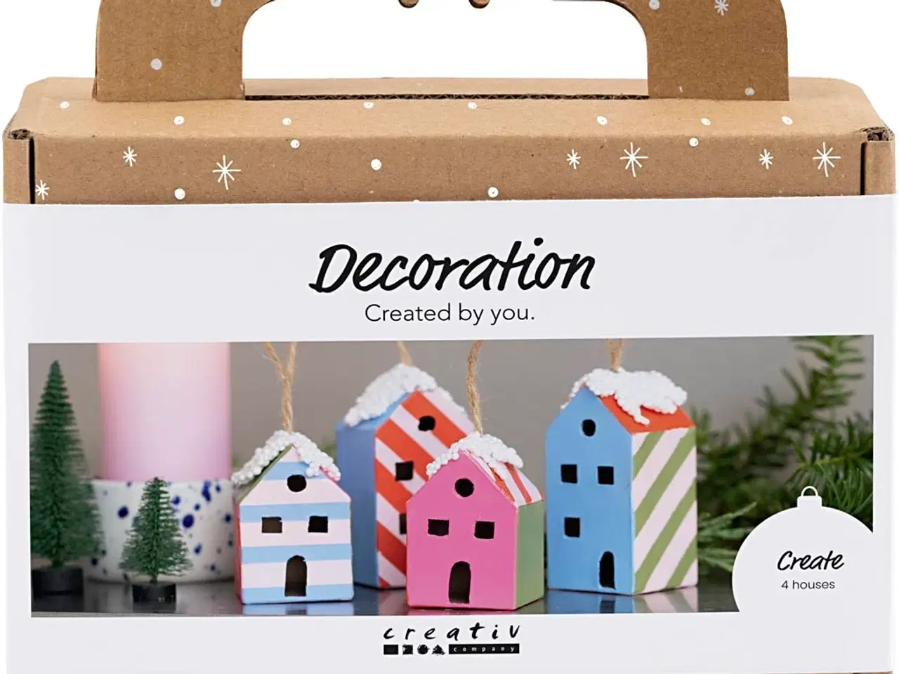 Billede 1 - Mini DIY Kit Dekoration, Huse, colorful, 1 pk.