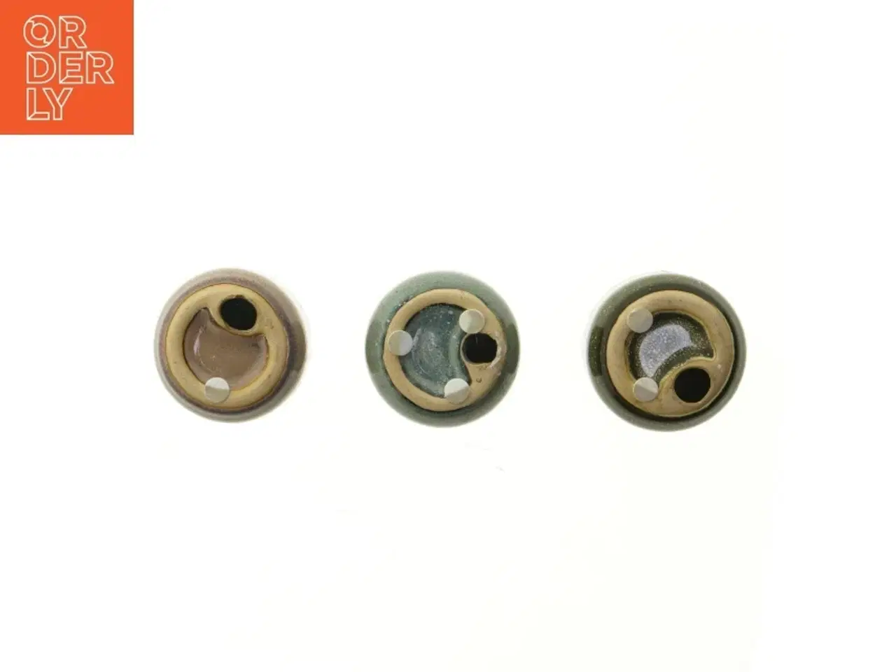 Billede 4 - Sæt med små keramiske lysestager (str. 8 cm)