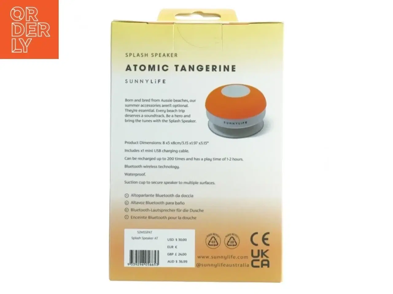 Billede 3 - Sunnylife Splash Bluetooth Højtaler fra Sunnylife (str. Kasse 15 x, 10 x 5,5 cm)