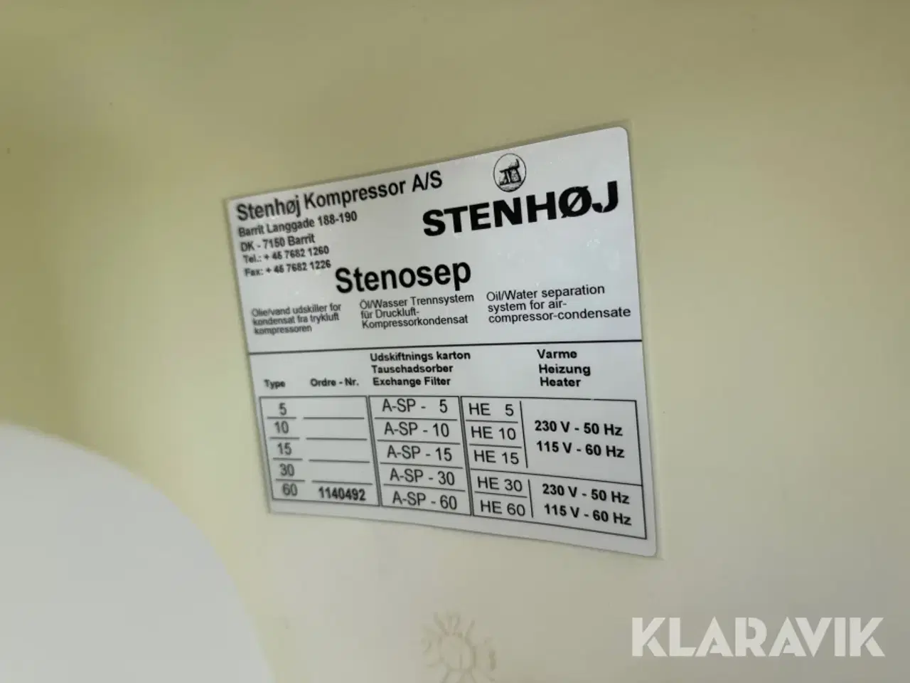 Billede 5 - Olie/Vand udskiller Stenhøj Stenosep