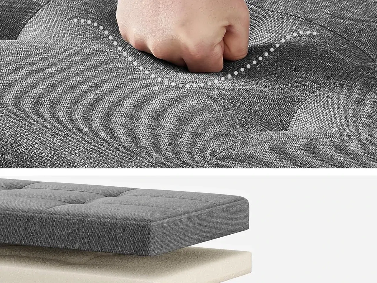 Billede 5 - Opbevaringsbænk med låg puf 112 l, 38 × 110 × 40 cm, skifergrå