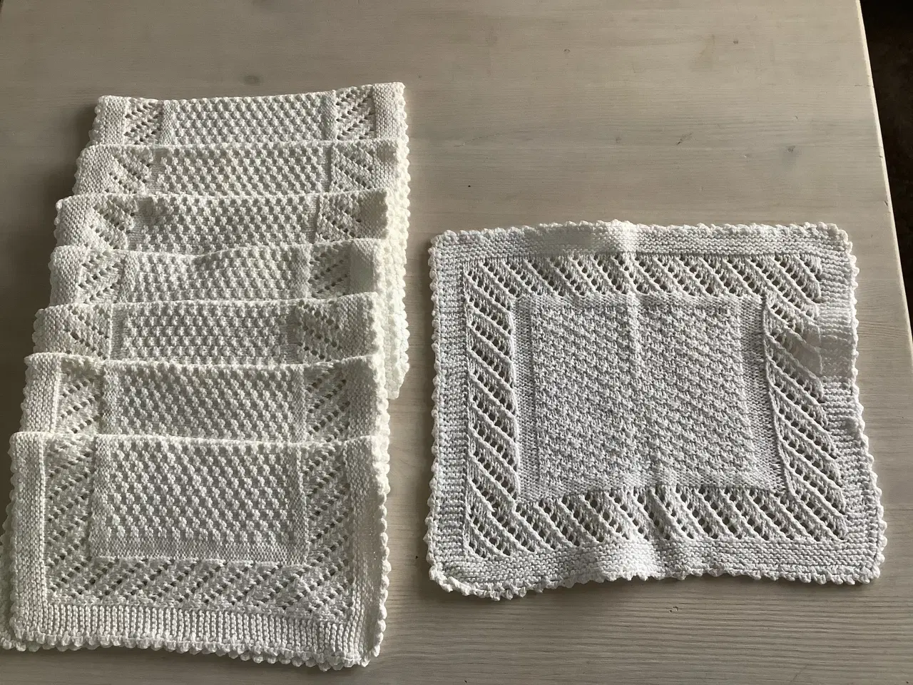 Billede 3 - 10 stk gule strikkede mundservietter 