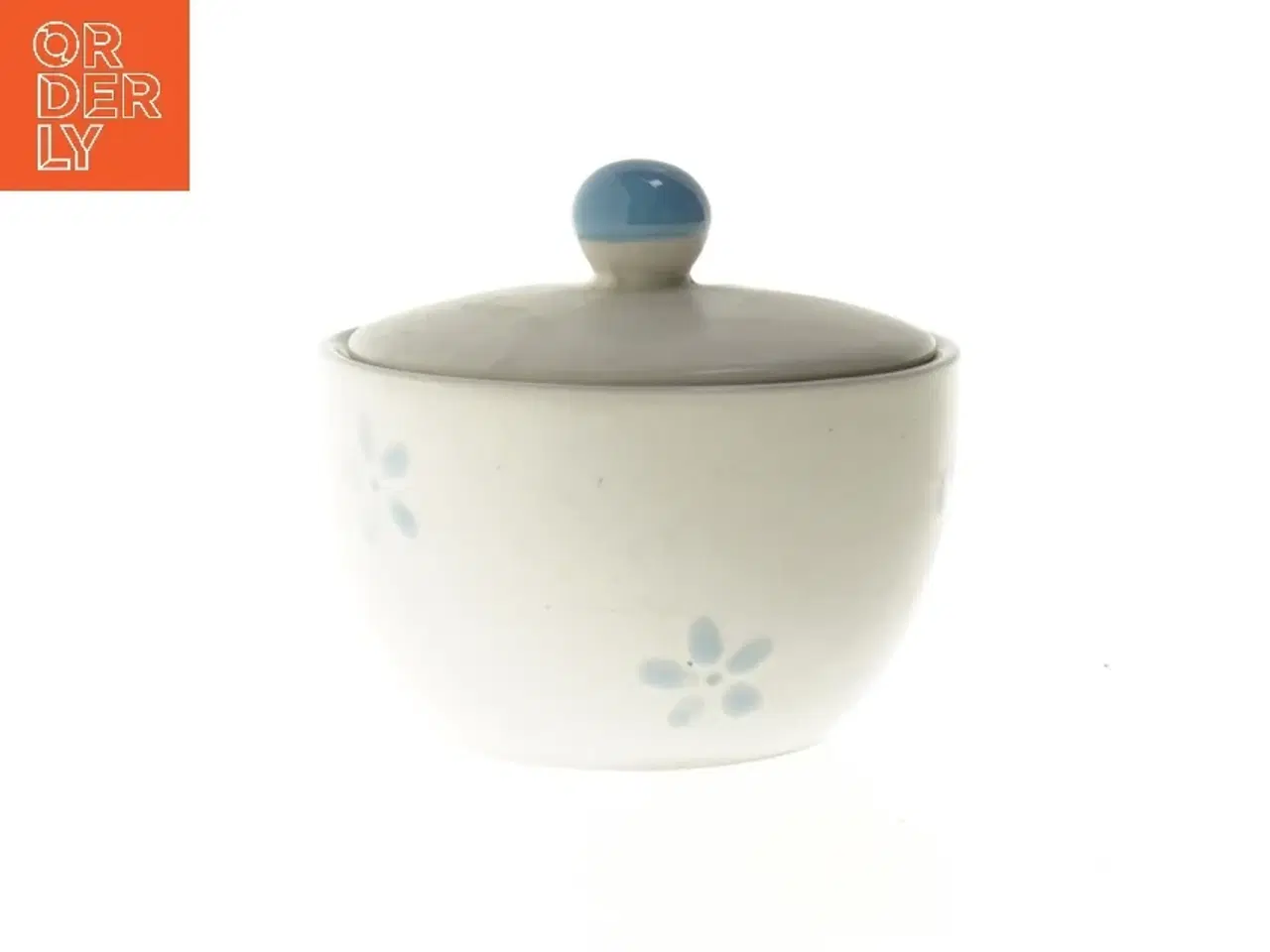 Billede 1 - Keramisk sukkerskål med låg (str. Ø 10x9 cm)