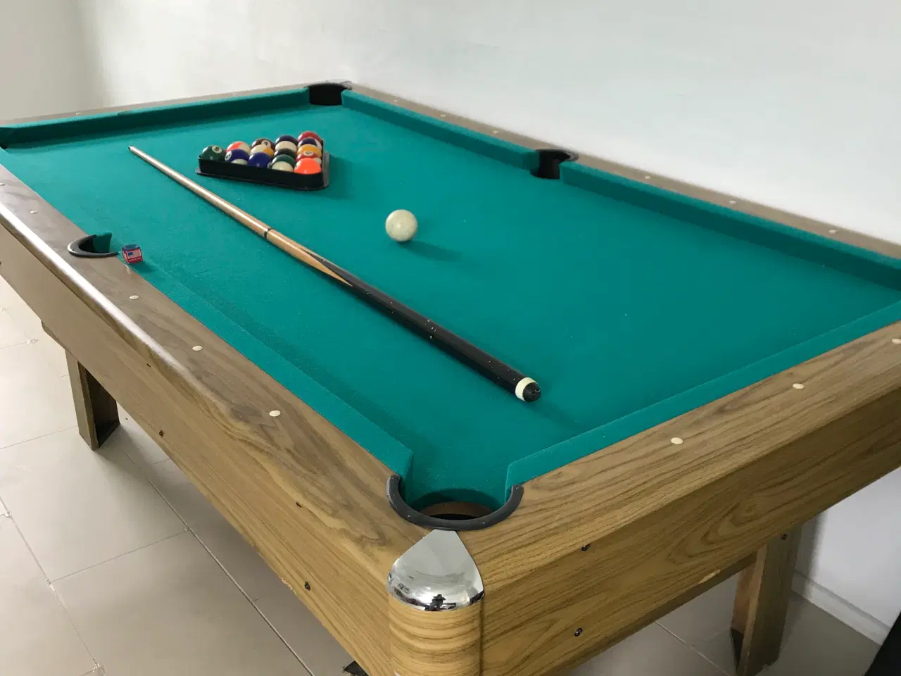 Billede 2 - Poolbord 190 • 80 incl tilbehør dug fin.